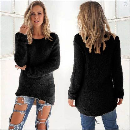 Elle | Warm Sweaters O Neck Loose Knitted Pullover