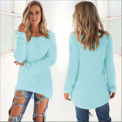 Elle | Warm Sweaters O Neck Loose Knitted Pullover
