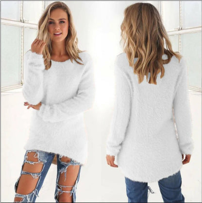 Elle | Warm Sweaters O Neck Loose Knitted Pullover