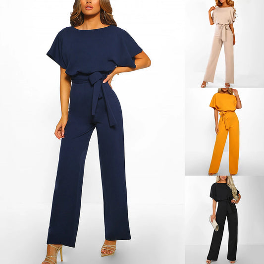 Aliana | High Waist Straight Leg Romper