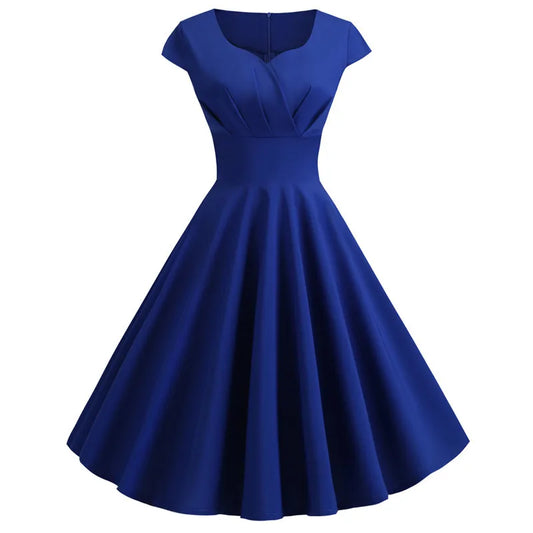 Mariana | Elegant V Neck A-Line Pinup Dress