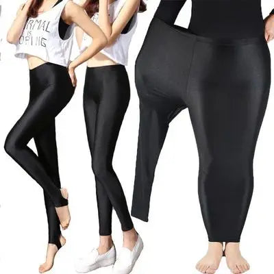 women spring autumn large size leggings lady summer knee length short pants casual stretched skinny shine neon shorts capris - TrendHavenCo