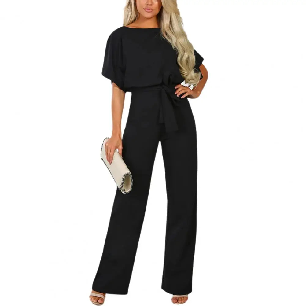 Aliana | High Waist Straight Leg Romper