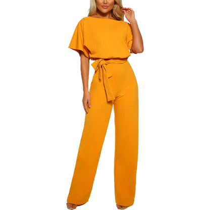 Aliana | High Waist Straight Leg Romper