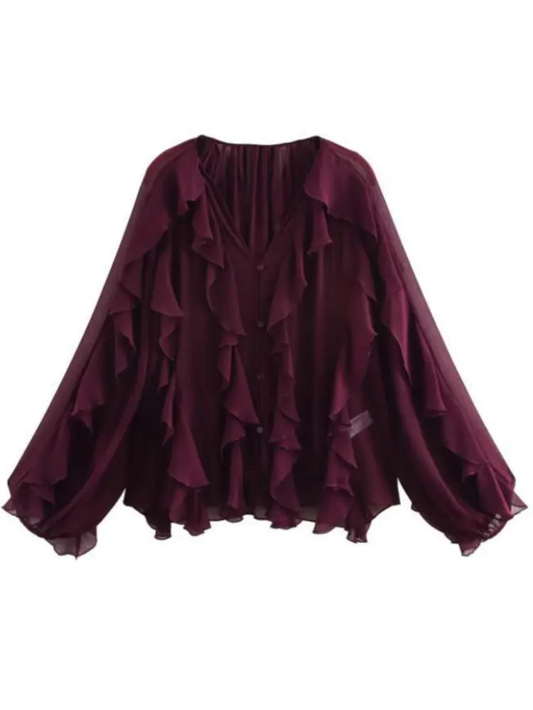 Briella | Loose Long Sleeve Layered Ruffles Blouses