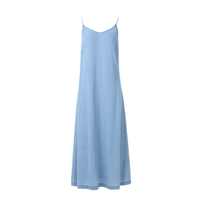 Mckenzie | Lightweight Denim Wrap Blouse & Slip Dress