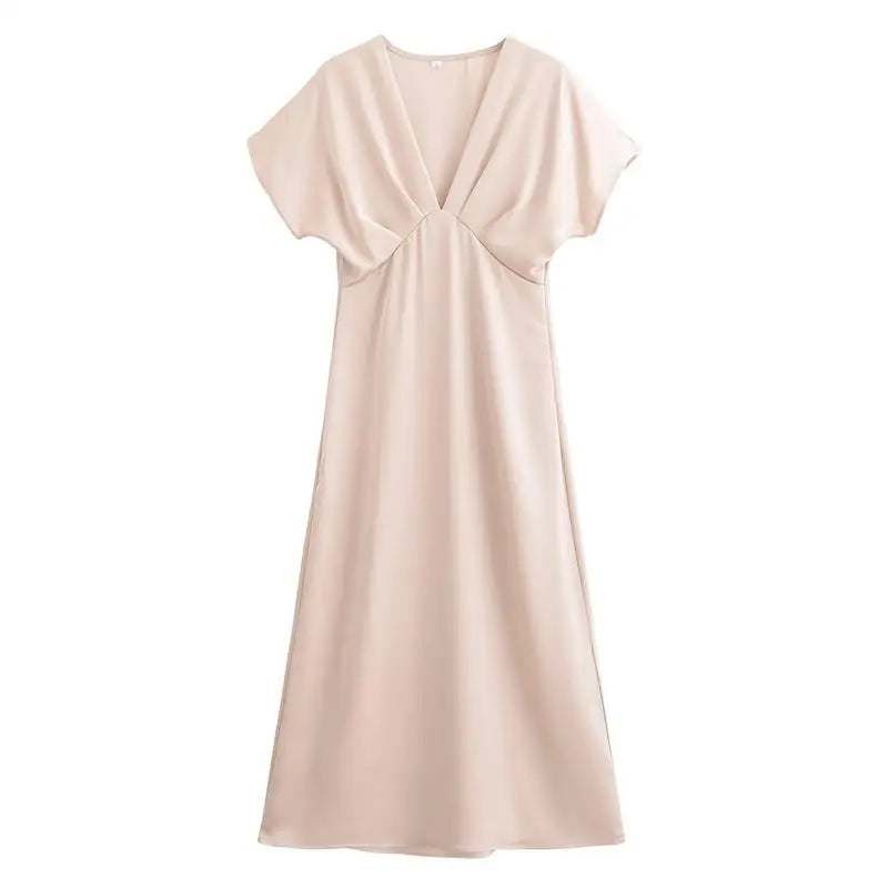 Meadow | Slim V-neck Street Long Dress