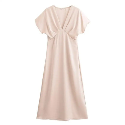 Meadow | Slim V-neck Street Long Dress