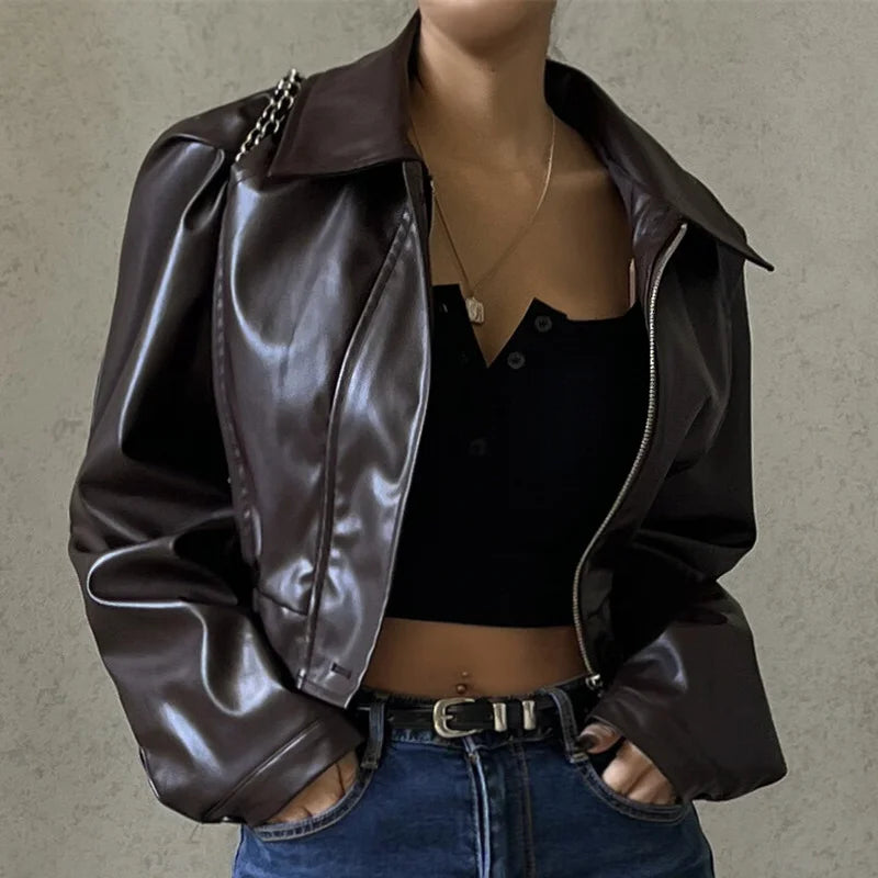 Valeria | Faux Leather Short Jacket