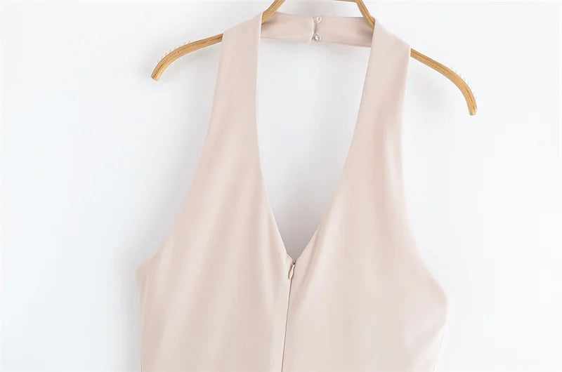 Capri | halterneck style slim flared jumpsuit