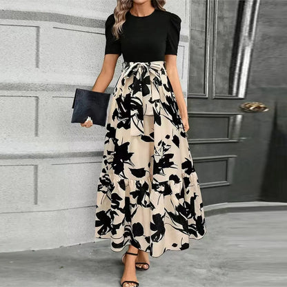Amy | High Waist Floral Print Dress