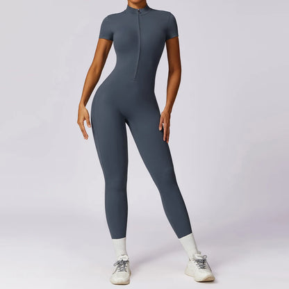 Alisson | Gym Short Sleeve Jump Suit