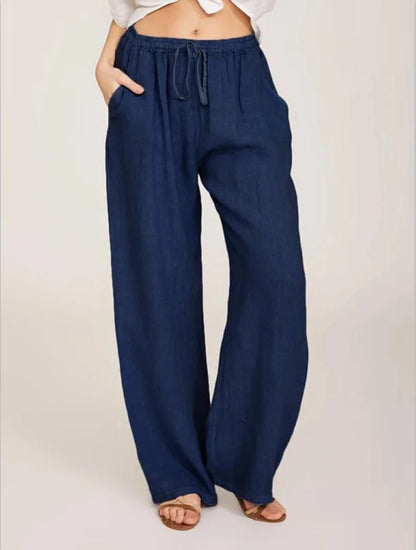 Summer and Autumn New Casual Women's Wear in Europe, America, and Europe Large Loose Cotton Hemp Casual Pants - TrendHavenCo