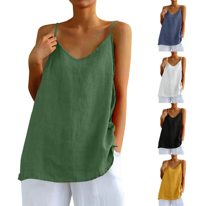 Astrid | Cotton Linen Camisole Vest