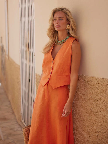 Sylvie | Chic Vest Skirt Suit 2-Piece Set