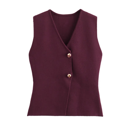 Alani | Knit Top Cropped Sleeveless Vests