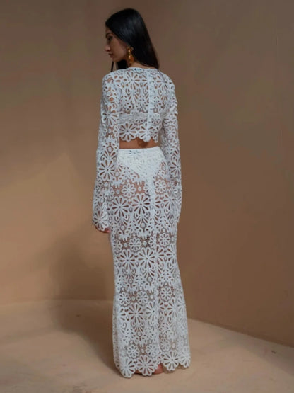 Aia | Sexy See Though Crop Tops Long Skirts