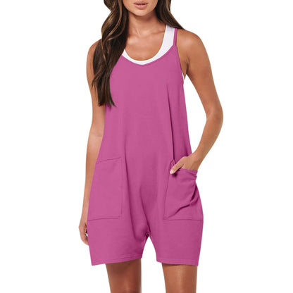 Eileen | Sleeveless Adjustable Shoulder Strap Loose Rompers