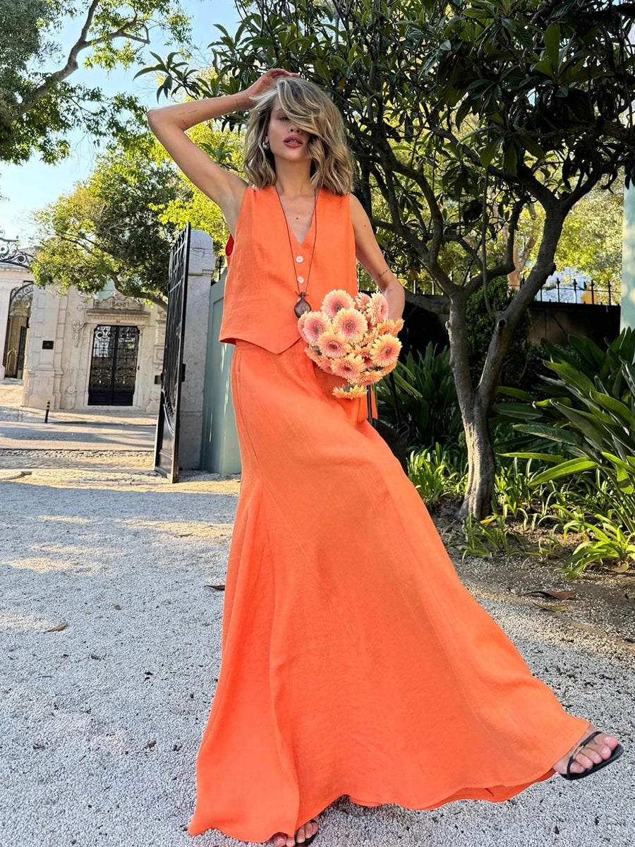 Sylvie | Chic Vest Skirt Suit 2-Piece Set