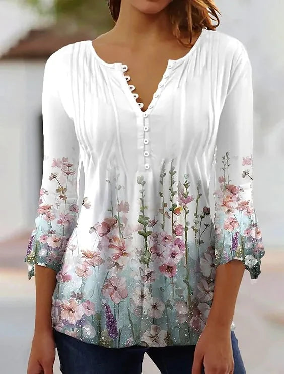 Demi | Elegant Loose Casual Blouse - TrendHavenCo