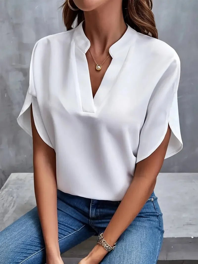 Maria | Casual Loose Solid Shirt Blouse - TrendHavenCo