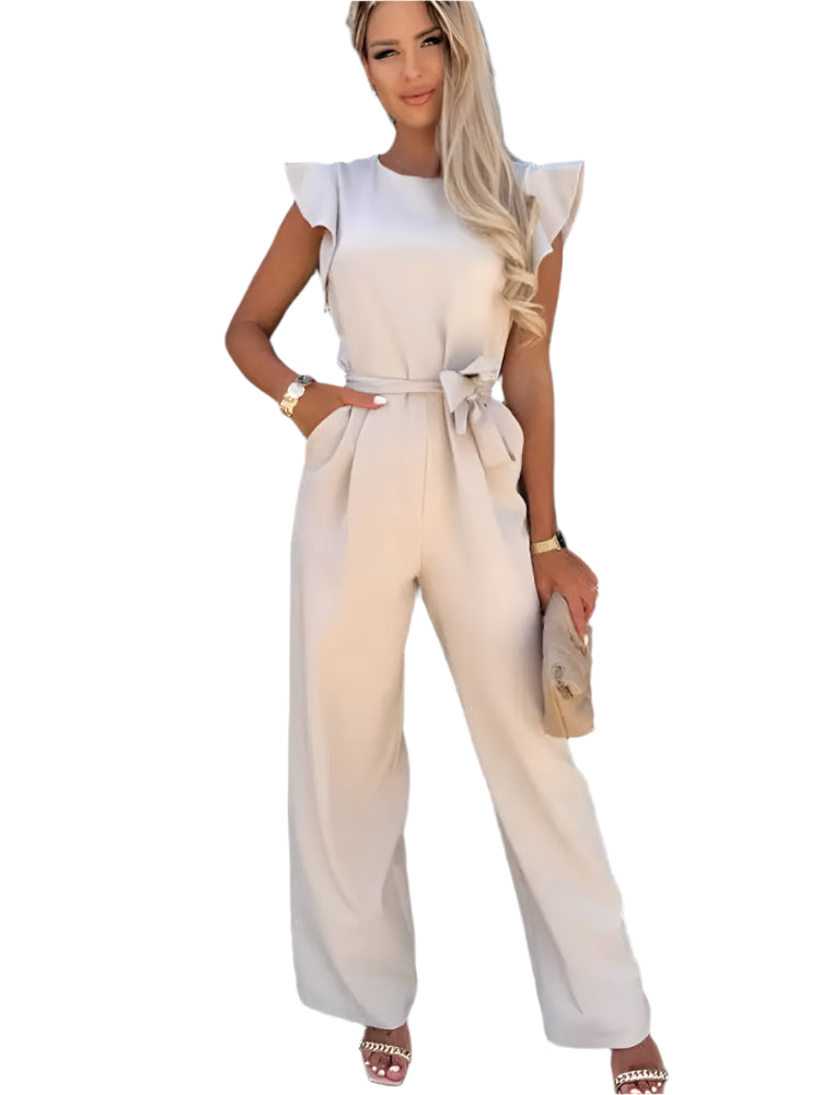 Arlette | Short Sleeve Wide Leg Jumpsuit