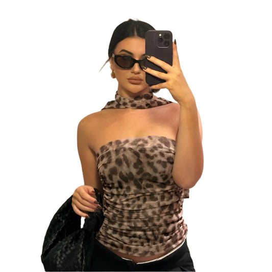 Maddison | Women Tulle Leopard Print Top Skirt