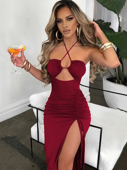 Wren | Sleeveless Sexy Midi Backless Dress