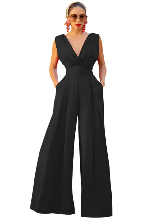Mylah | Sleeveless Sexy Deep V-neck Jumpsuits