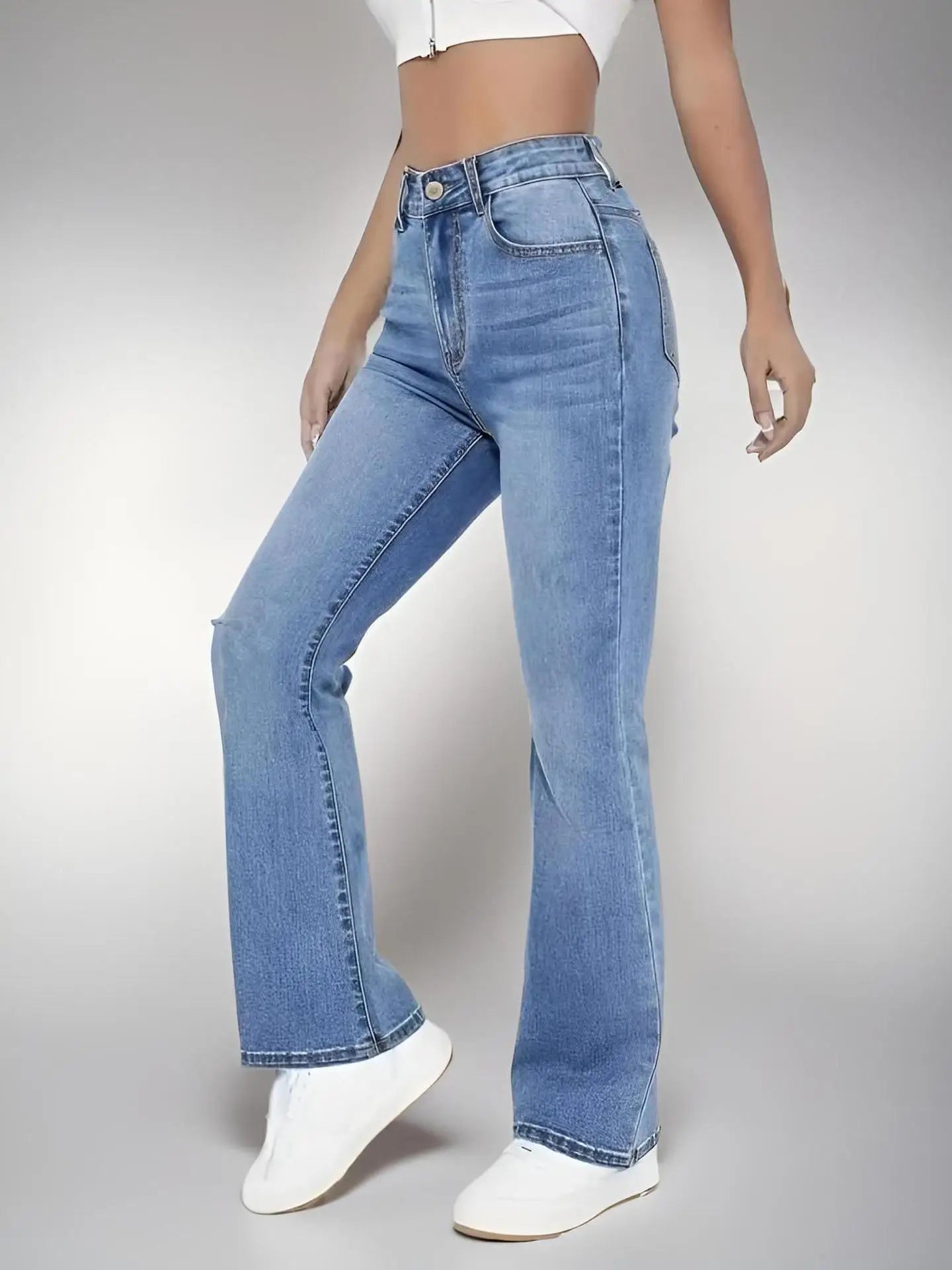 New women's hot jeans slimming European and American style casual versatile high waist washed Denim trousers for women - TrendHavenCo