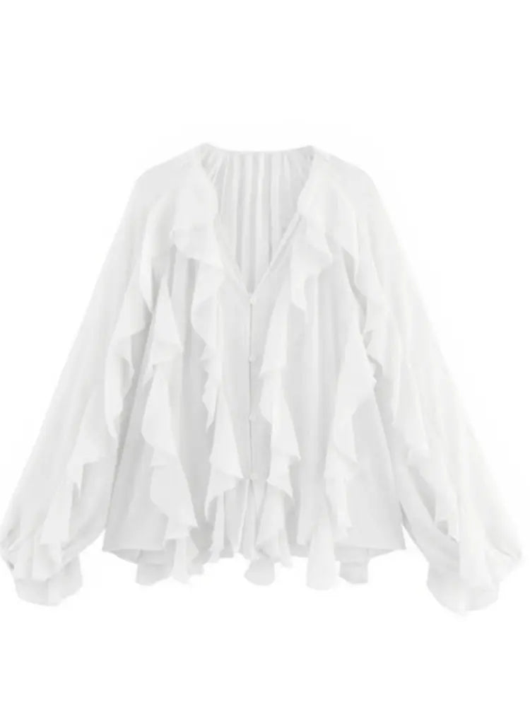 Briella | Loose Long Sleeve Layered Ruffles Blouses