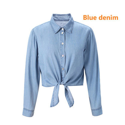 Mckenzie | Lightweight Denim Wrap Blouse & Slip Dress