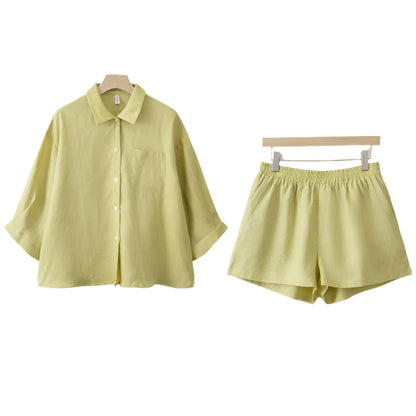 Ellen | Casual Linen Blouse Shorts Sets