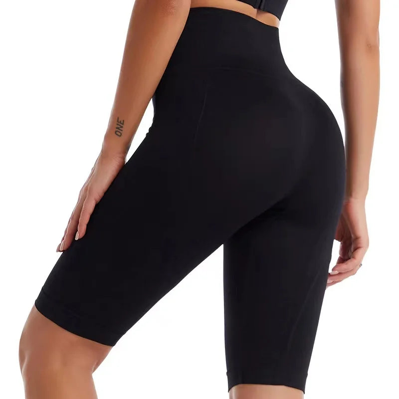 High Waist Sports Biker Shorts Women Naked Feeling Workout Push Up Leggings Tummy Control Yoga Running Fitness Gym Slim Pants - TrendHavenCo