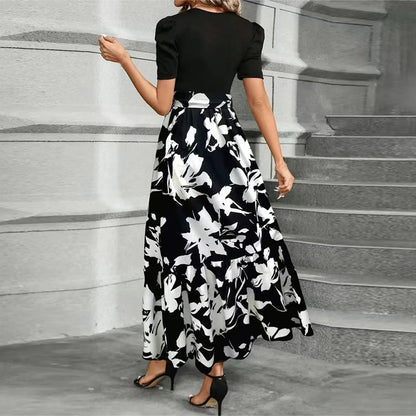 Amy | High Waist Floral Print Dress