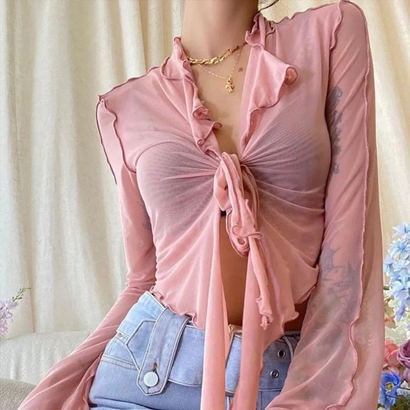 Alicia| Long Flare Sleeve Blouse