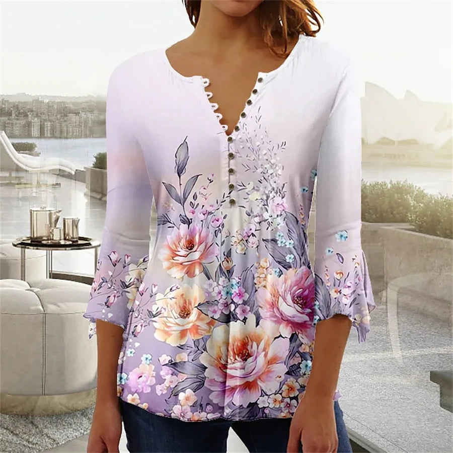Demi | Elegant Loose Casual Blouse - TrendHavenCo