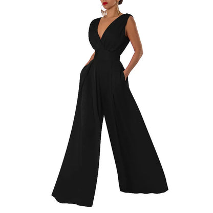 Mylah | Sleeveless Sexy Deep V-neck Jumpsuits