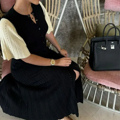 Ailani | Elegant Knit Slim O-neck Long Dress