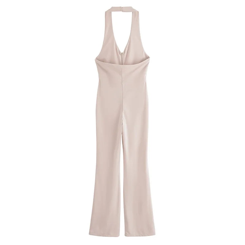 Capri | halterneck style slim flared jumpsuit