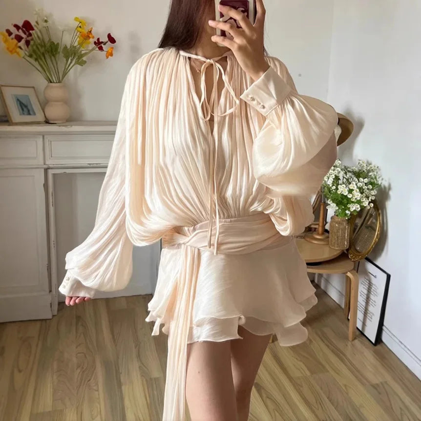 Mckenna | Solid Blouse Mini Dress