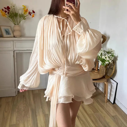 Mckenna | Solid Blouse Mini Dress