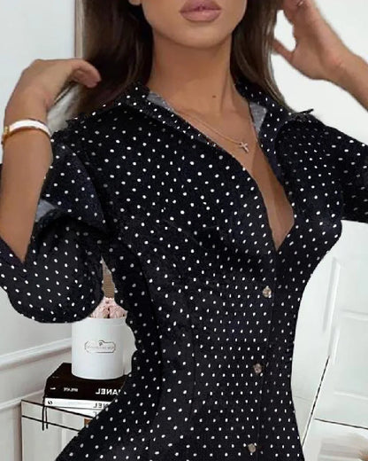 Rachel | Sexy Turn-down Collar Lace Button Dress