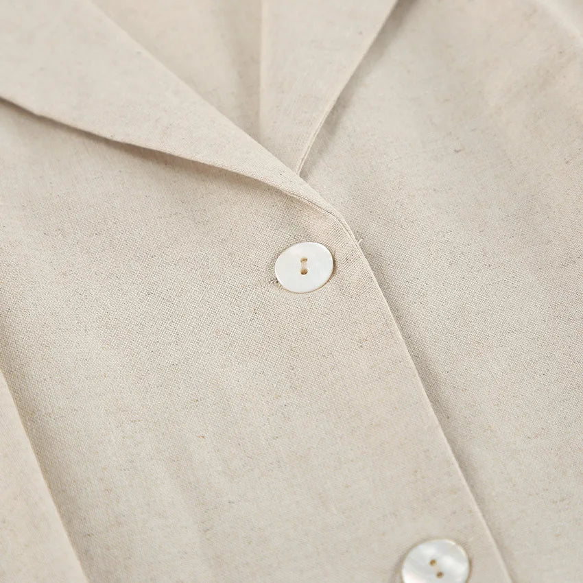 Zahra | V Neck Cotton Linen Bodysuits