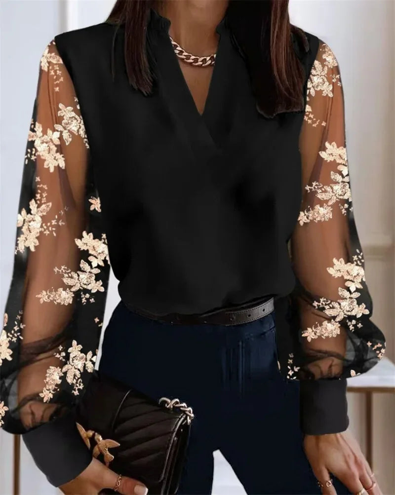 Vanessa | See-through Lace Shirt - TrendHavenCo