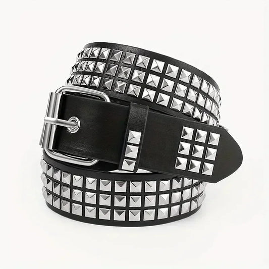 Mila | Square Bead Rivet Belt - TrendHavenCo