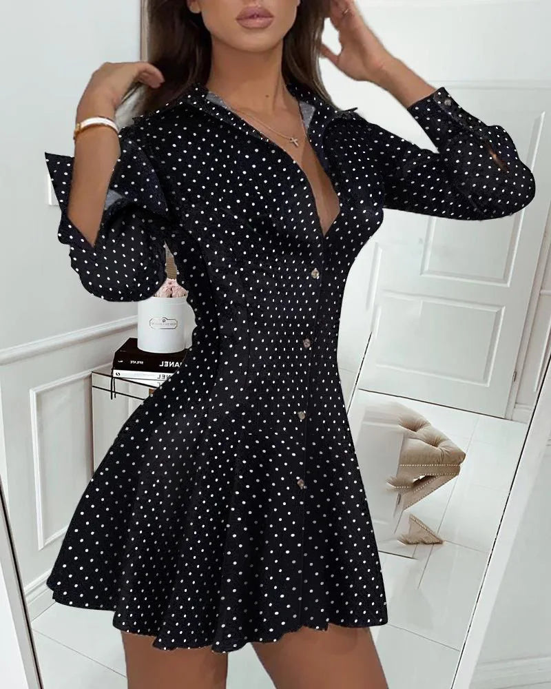 Rachel | Sexy Turn-down Collar Lace Button Dress