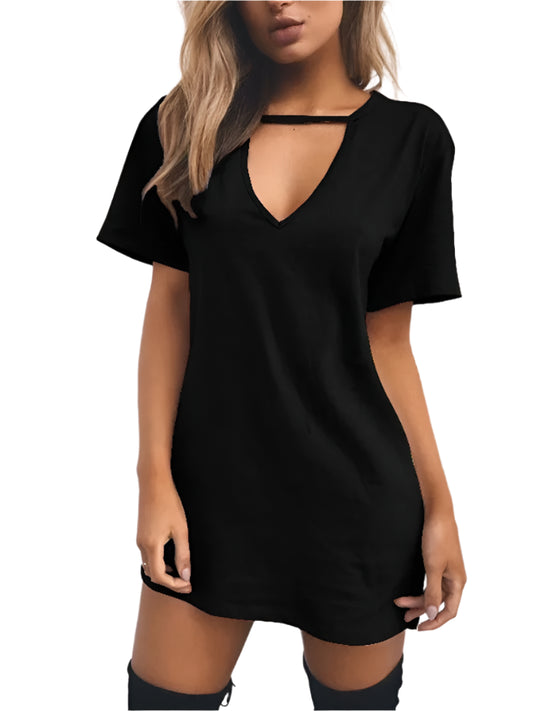 Ariyah | Sexy Wrap Deep V Neck Cut Out Loose Dress
