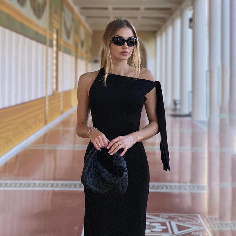 Nicole | Sexy Solid O-Neck Sleeveless Dress