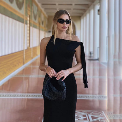 Nicole | Sexy Solid O-Neck Sleeveless Dress